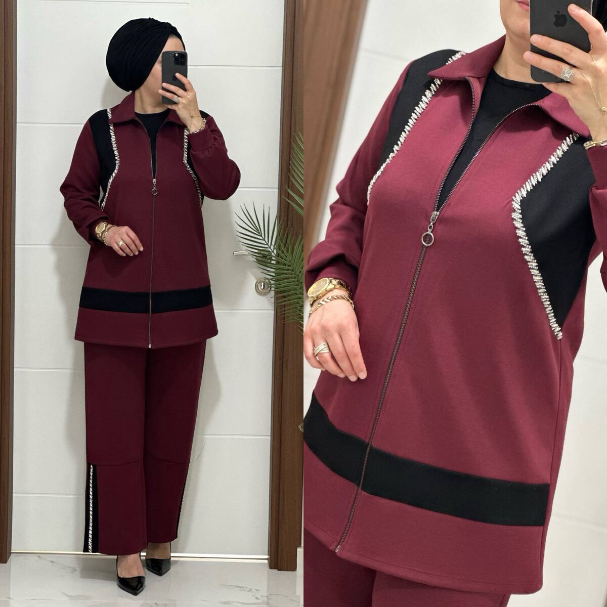 2727 K 150 BORDO TAŞLI MASAL TAKIM