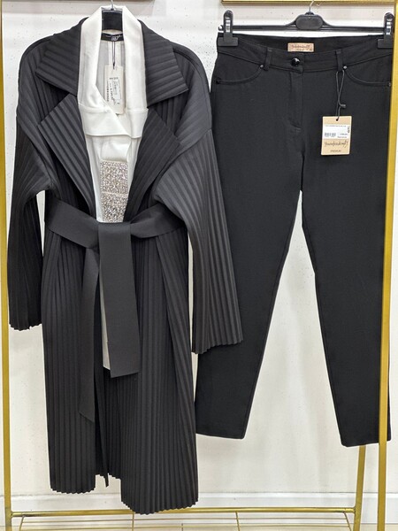 MASAL ABİYEM - 7850 K 300 SİYAH MY312 PLİSELİ KAP 