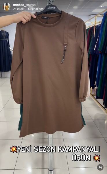 MASAL ABİYEM - 2491 K25 KAHVERENK AKSESURLI TUNİK