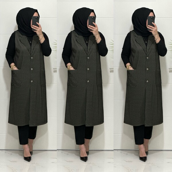 24916 K 80 GRİ MENDİZ KAZAYAGI YELEK - Thumbnail