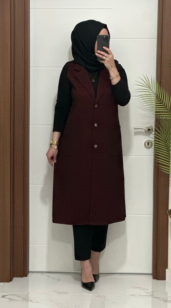 MASAL ABİYEM - 24916 K 80 BORDO MENDİZ KAZAYAGI YELEK