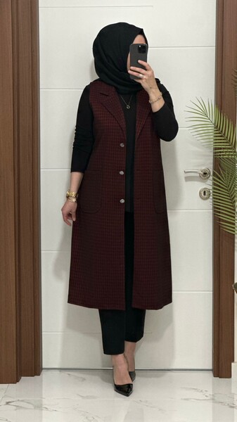 24916 K 80 BORDO MENDİZ KAZAYAGI YELEK - Thumbnail