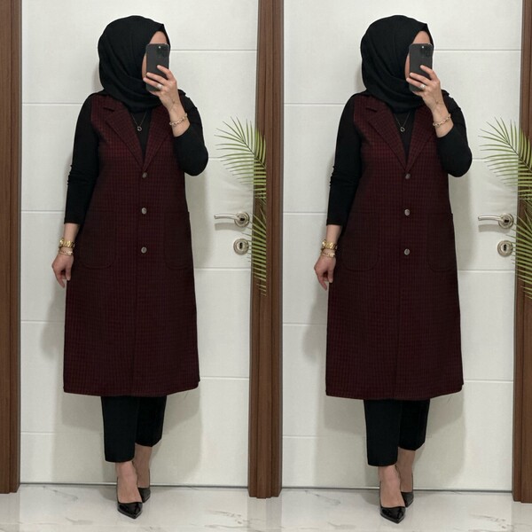 24916 K 80 BORDO MENDİZ KAZAYAGI YELEK - Thumbnail
