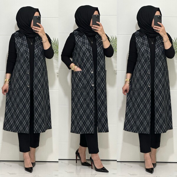 24930 K 80 MAVİ MENDİZ KAZAYAGI YELEK - Thumbnail