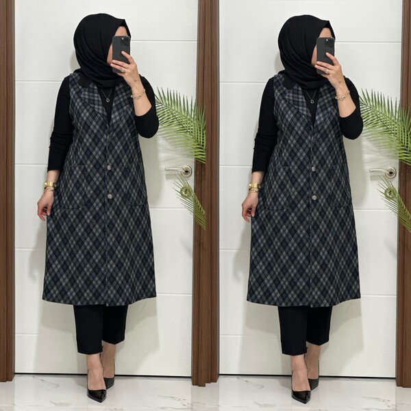 24930 K 80 MAVİ MENDİZ KAZAYAGI YELEK - Thumbnail