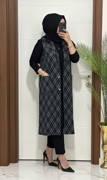 24930 K 80 MAVİ MENDİZ KAZAYAGI YELEK - Thumbnail