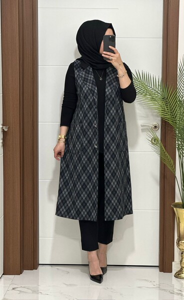 24930 K 80 MAVİ MENDİZ KAZAYAGI YELEK - Thumbnail