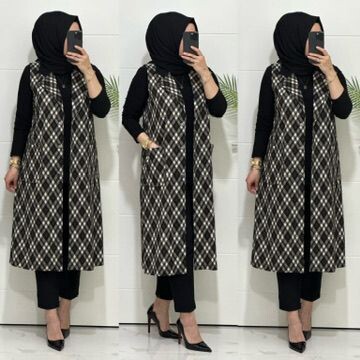 24930 K 80 KAHVE MENDİZ KAZAYAGI YELEK - Thumbnail