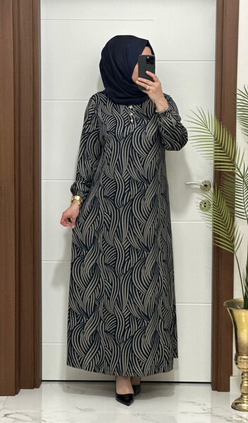 MASAL ABİYEM - 26427 K 90 LACİVERT-VİZON ASLI ELBİSE