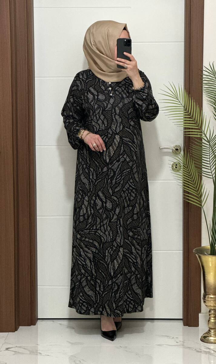 26427 K 90 SİYAH ASLI ELBİSE