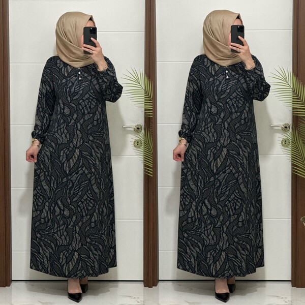 26427 K 90 LACİVERT ASLI ELBİSE - Thumbnail