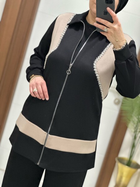 MASAL ABİYEM - 2727 K 150 SİYAH TAŞLI MASAL TAKIM