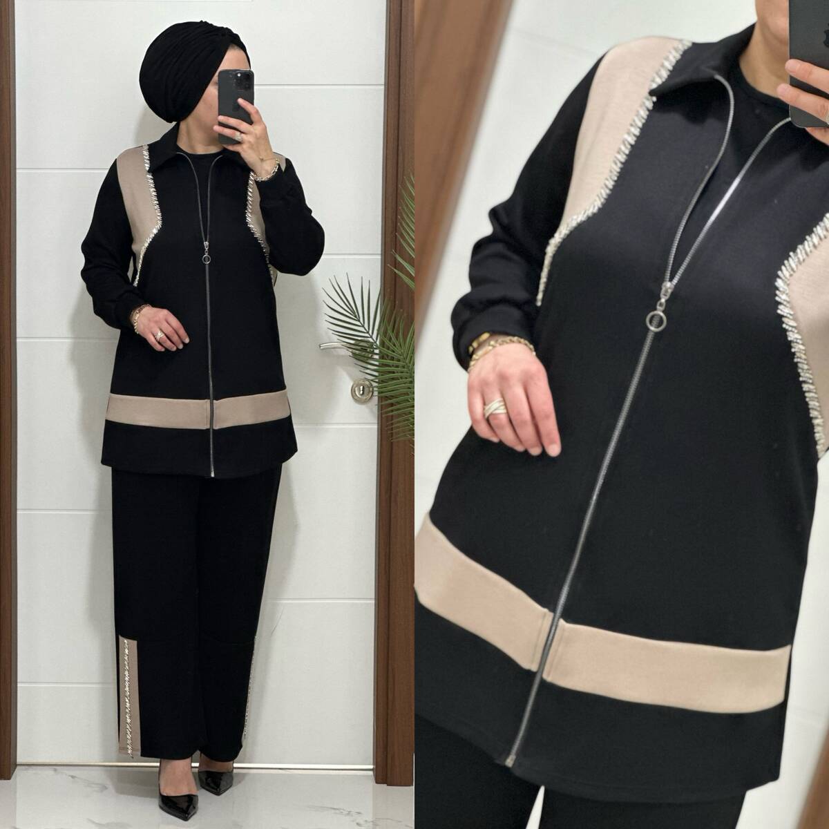 2727 K 150 SİYAH TAŞLI MASAL TAKIM