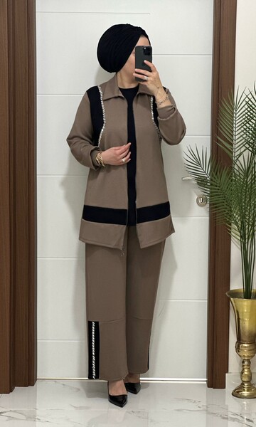 2727 K 150 VİZON TAŞLI MASAL TAKIM - Thumbnail