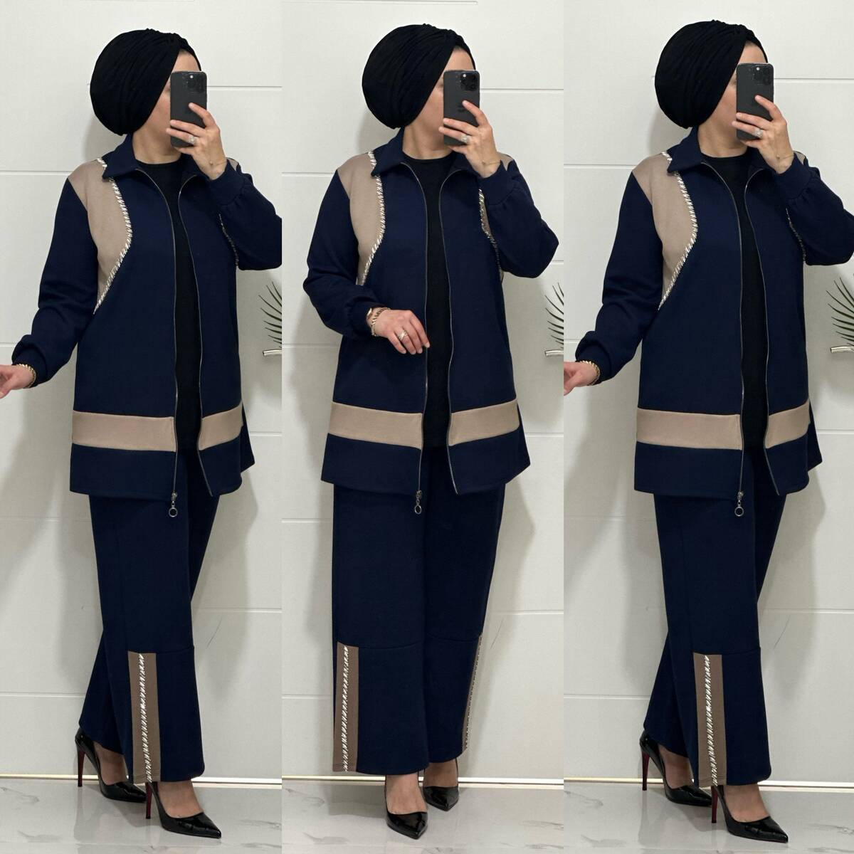 2727 K 150 LACİVERT TAŞLI MASAL TAKIM