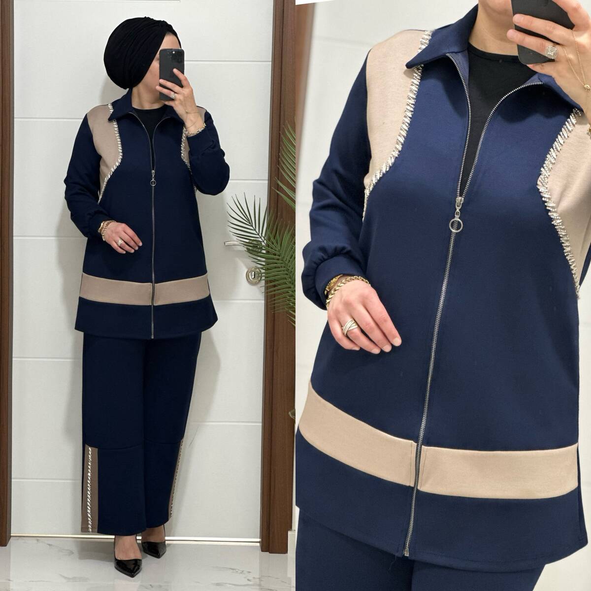 2727 K 150 LACİVERT TAŞLI MASAL TAKIM