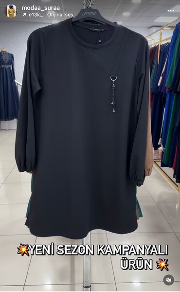 MASAL ABİYEM - 2491 K25 SİYAH AKSESURLI TUNİK