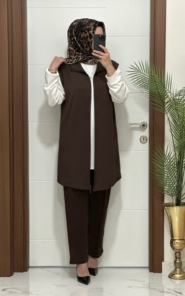 MASAL ABİYEM - 3030 K KAHVE GAMZE ÜÇLÜ TAKIM 