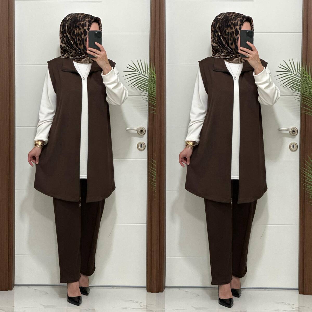 3030 K KAHVE GAMZE ÜÇLÜ TAKIM 