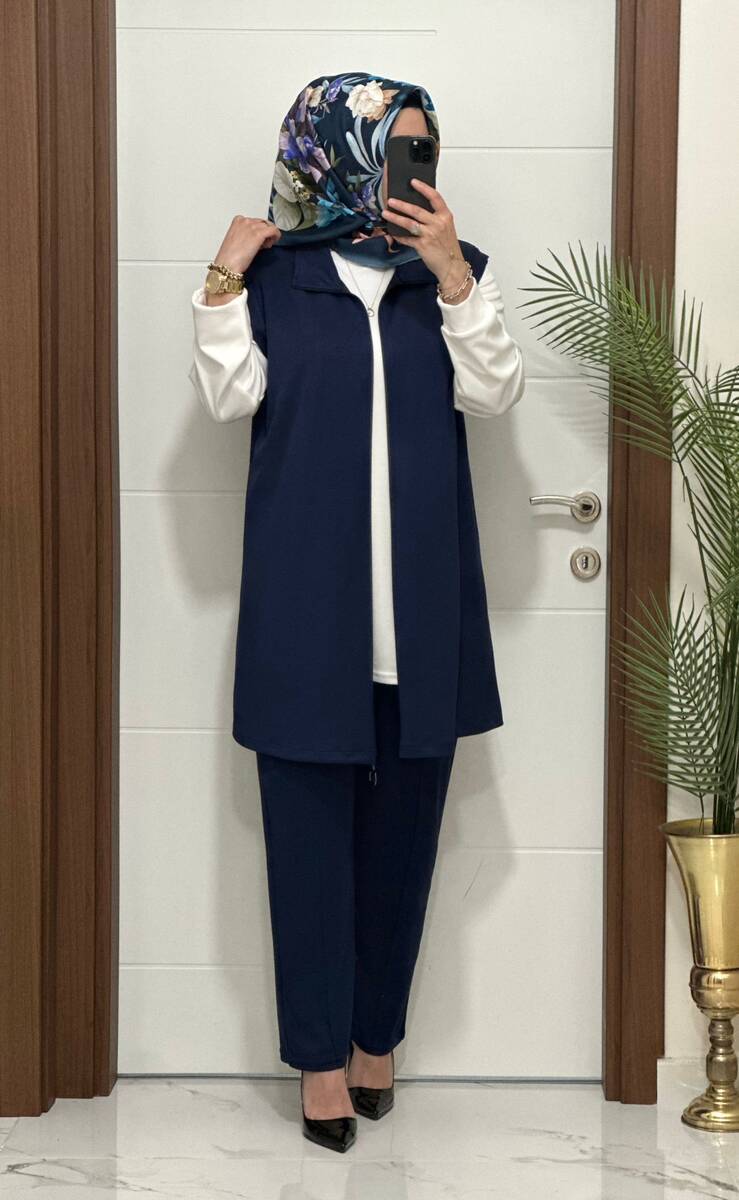 3030 K LACİVERT GAMZE ÜÇLÜ TAKIM 