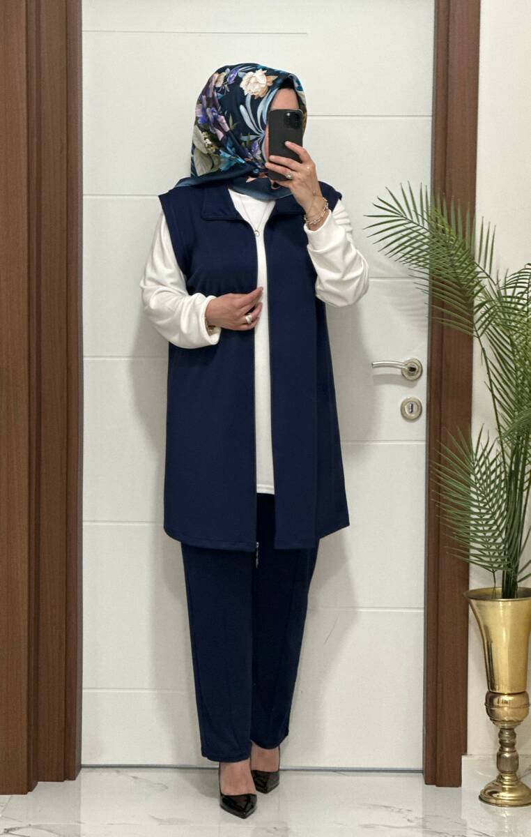 3030 K LACİVERT GAMZE ÜÇLÜ TAKIM 