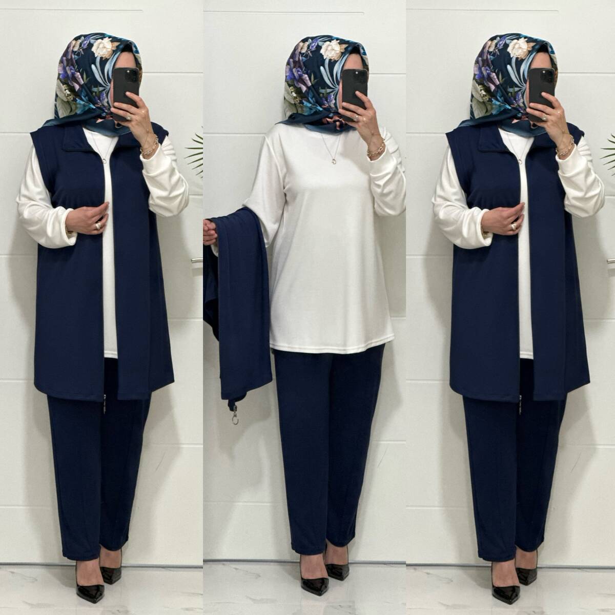 3030 K LACİVERT GAMZE ÜÇLÜ TAKIM 