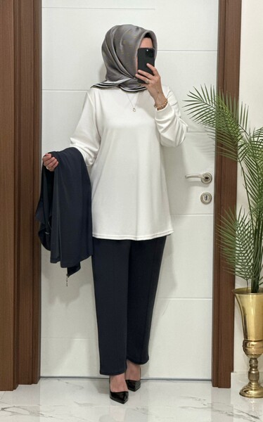 3030 K GRİ GAMZE ÜÇLÜ TAKIM - Thumbnail