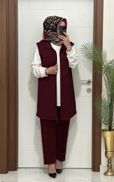 MASAL ABİYEM - 3030 K BORDO GAMZE ÜÇLÜ TAKIM 