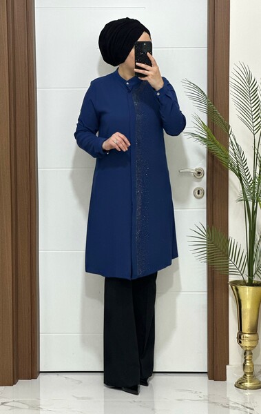 3106 K 50 İNDİGO YENİ SEZON TASLI TUNİK - Thumbnail