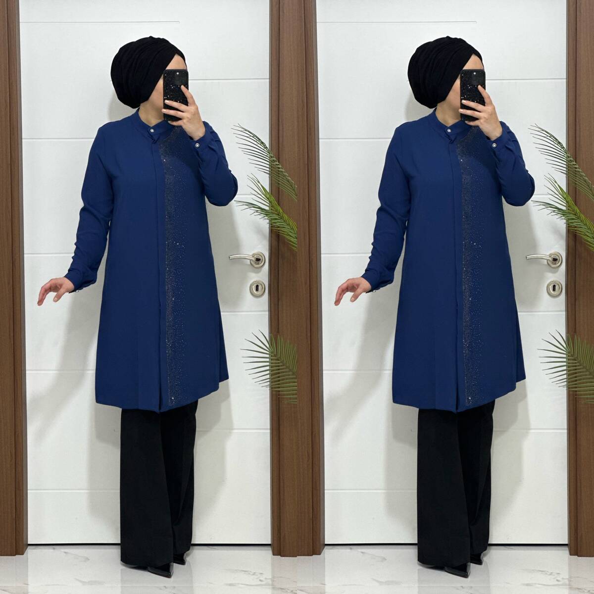 3106 K 50 İNDİGO YENİ SEZON TASLI TUNİK