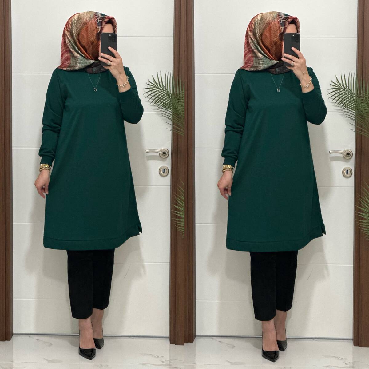 3322 K35 ZÜMRÜT YEŞİLİ EDA TUNİK