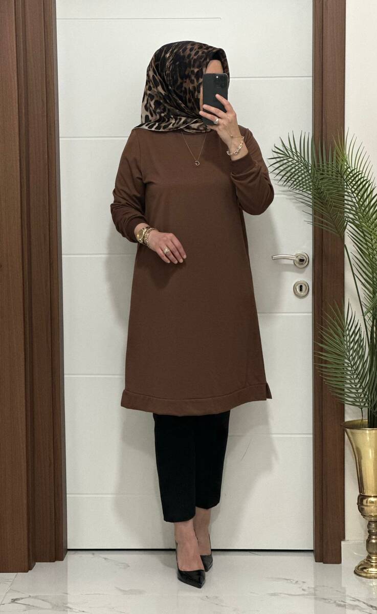 3322 K35 KAHVE EDA TUNİK