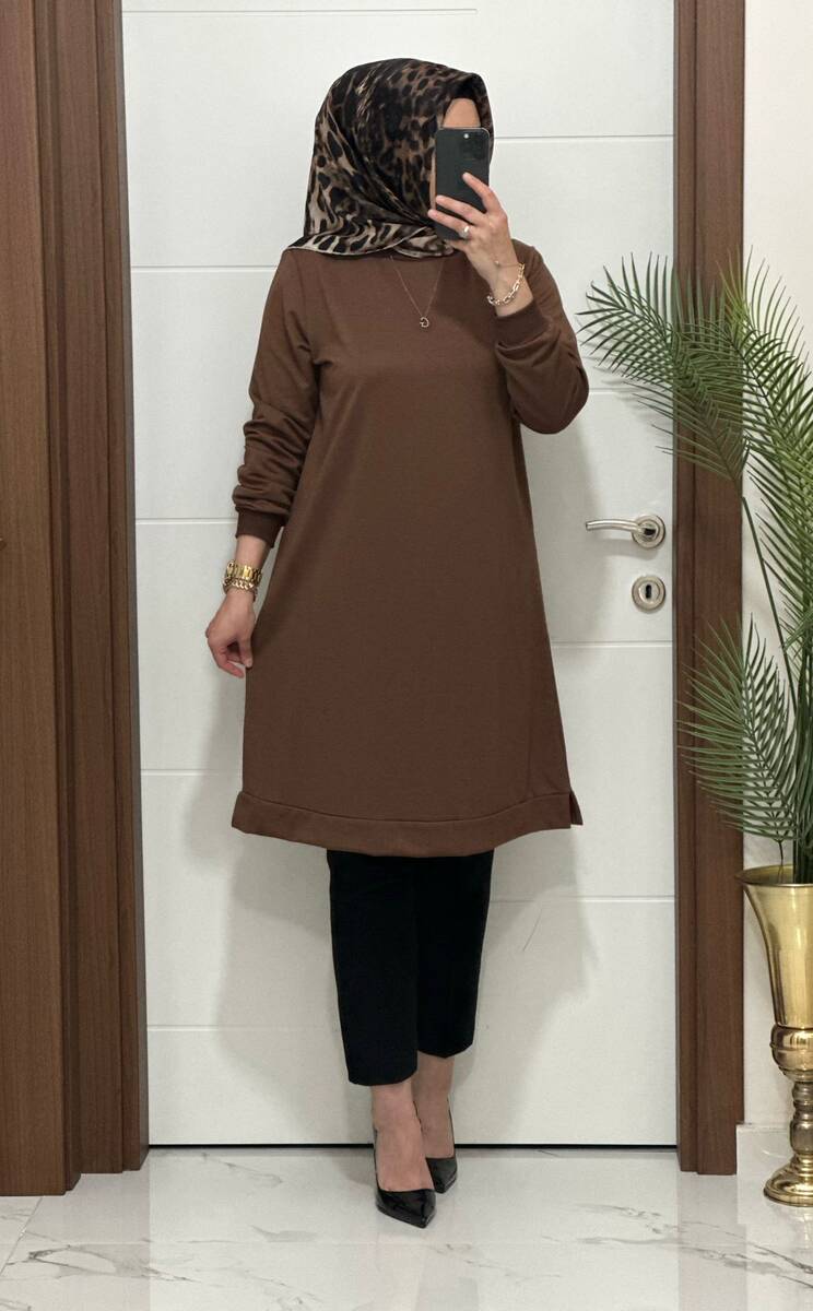 3322 K35 KAHVE EDA TUNİK