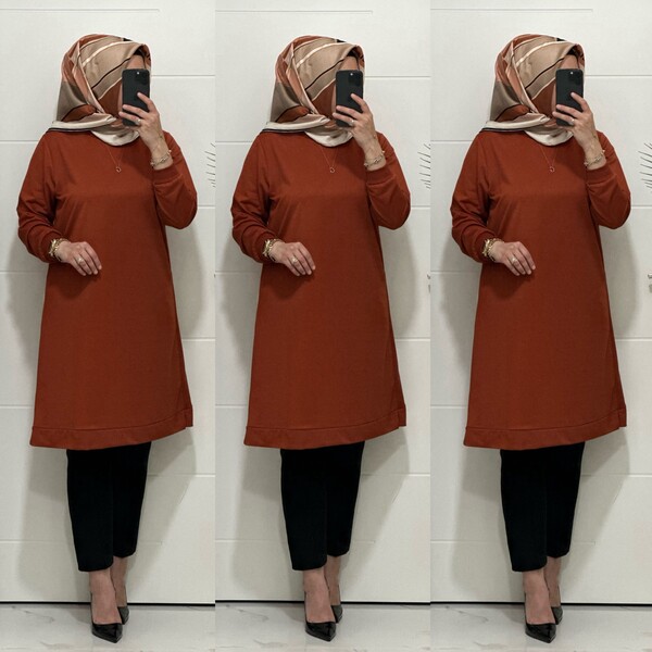 3322 K35 KİREMİT EDA TUNİK - Thumbnail