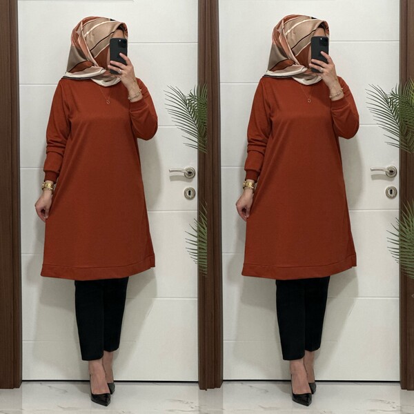 3322 K35 KİREMİT EDA TUNİK - Thumbnail