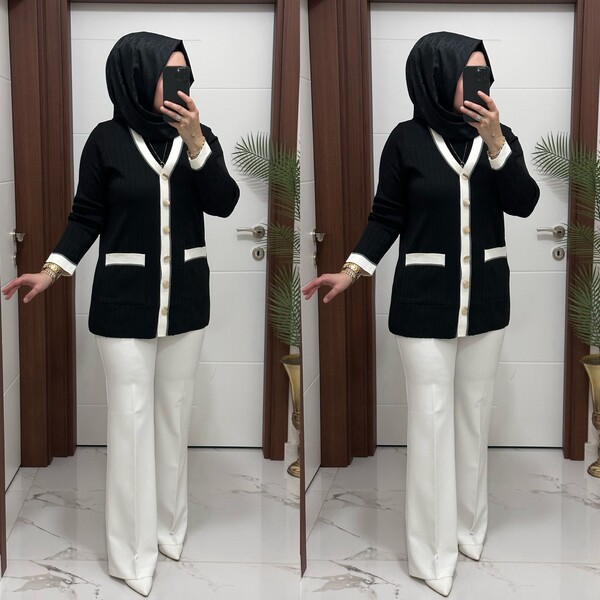 MASAL ABİYEM - 6161 K 140 SİYAH YENİ SEZON MERSERİZE HIRKA STOKTA 