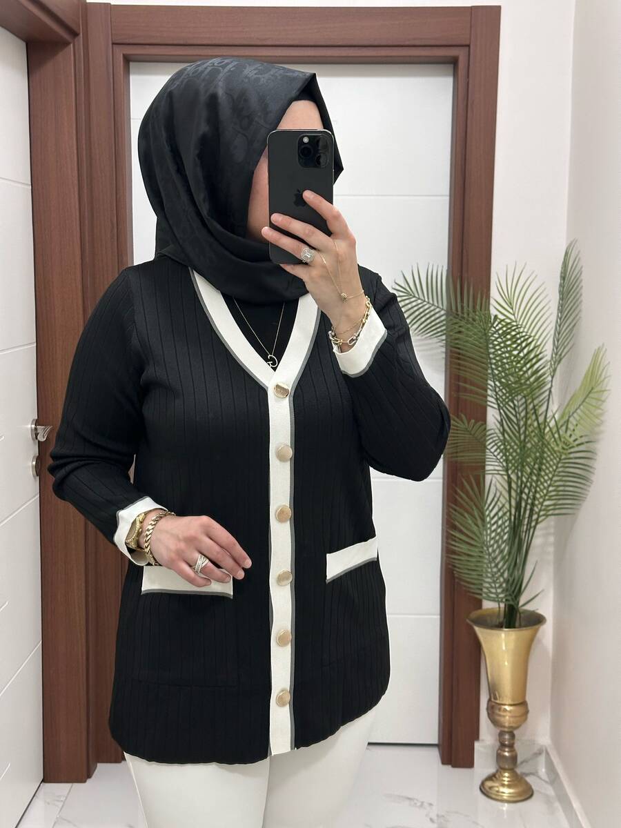 6161 K 140 SİYAH YENİ SEZON MERSERİZE HIRKA STOKTA 