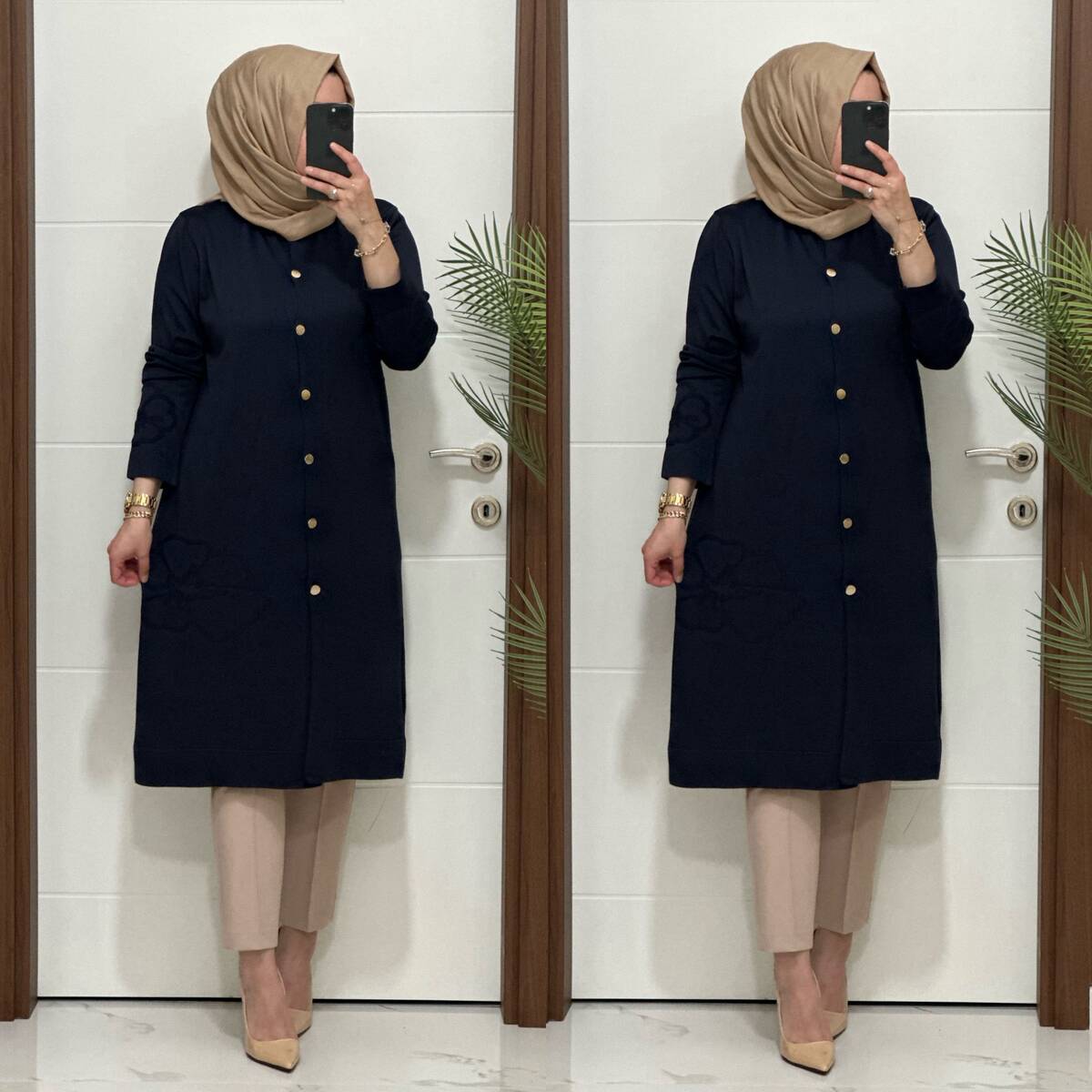 3580 K120 LACİVERT SOĞUK İPLİK DÜĞMELİ HIRKA 