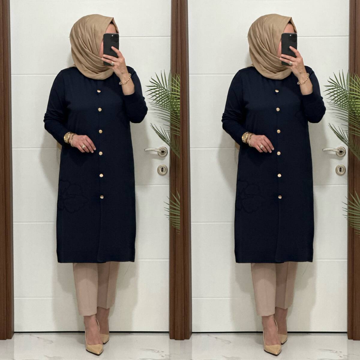 3580 K120 LACİVERT SOĞUK İPLİK DÜĞMELİ HIRKA 