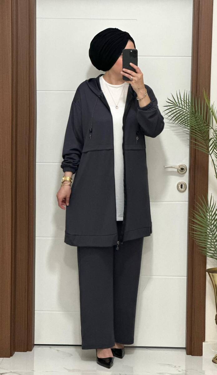 5222 K 150 GRİ ZİNCİR DETAY SPOR İKİLİ TAKIM