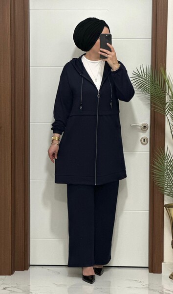 MASAL ABİYEM - 5222 K 150 LACİVERT ZİNCİR DETAY SPOR İKİLİ TAKIM