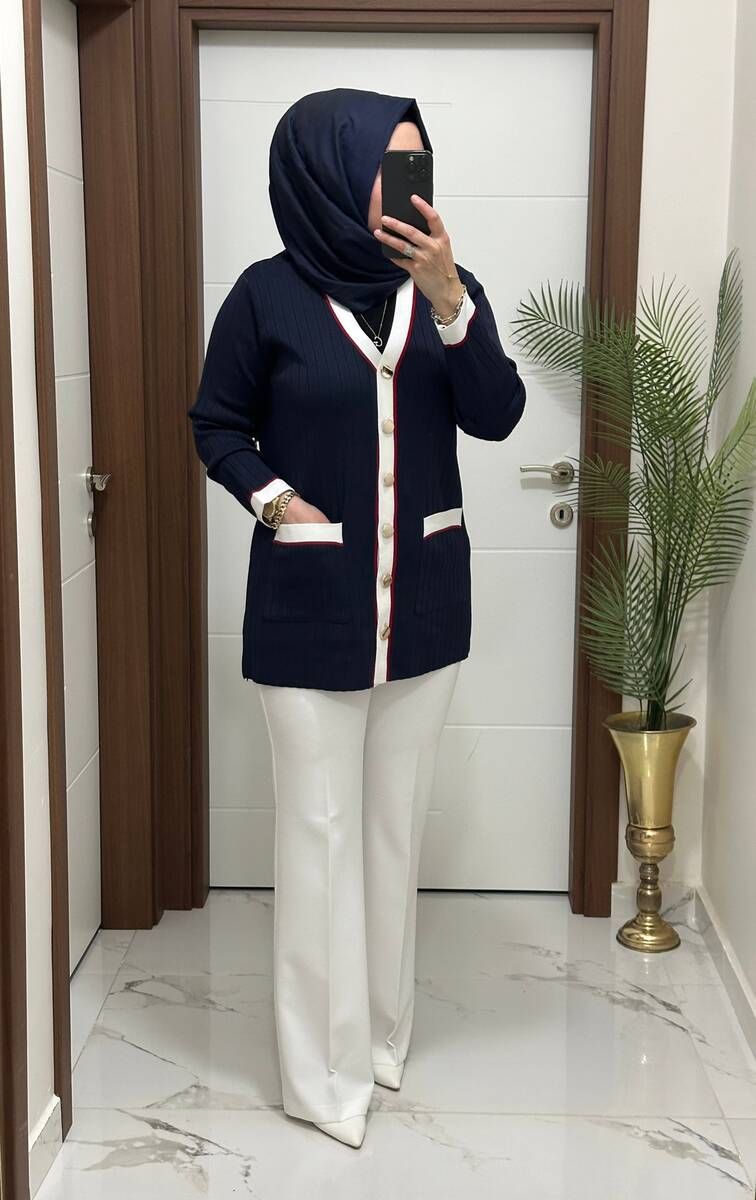 6161 K 140 LACİVERT YENİ SEZON MERSERİZE HIRKA STOKTA 