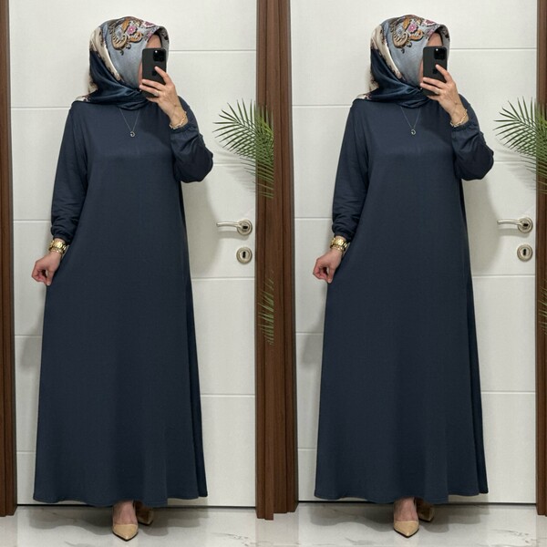 6212 K 75 GRİ İKRA ELBİSE - Thumbnail