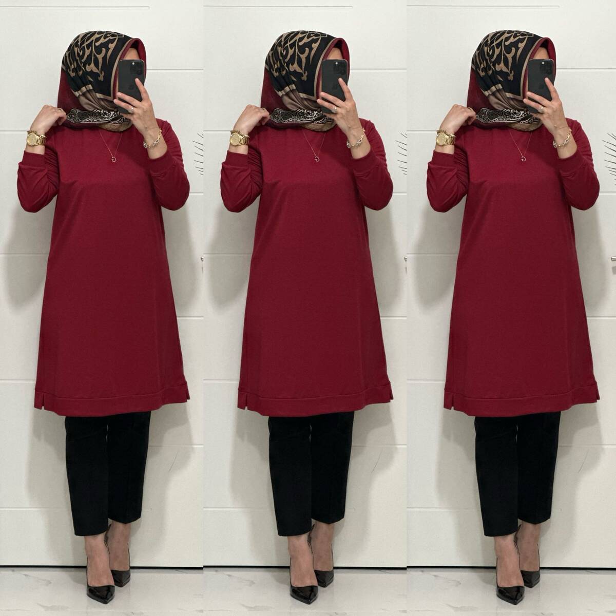 3322 K35 BORDO EDA TUNİK