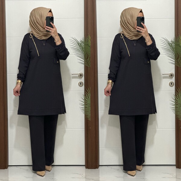 9999 K 125 GRİ FERMUARLI OYSHO TAKIM - Thumbnail