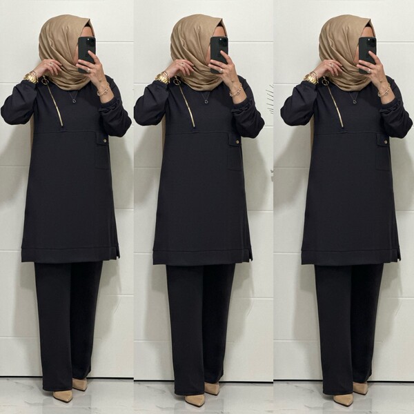 9999 K 125 GRİ FERMUARLI OYSHO TAKIM - Thumbnail