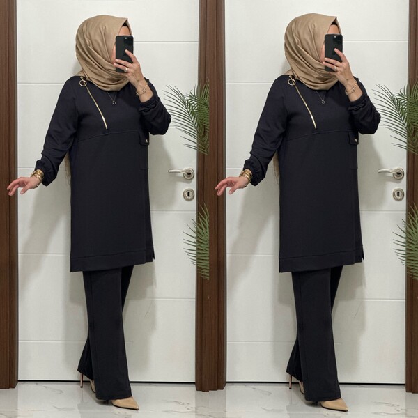 9999 K 125 GRİ FERMUARLI OYSHO TAKIM - Thumbnail