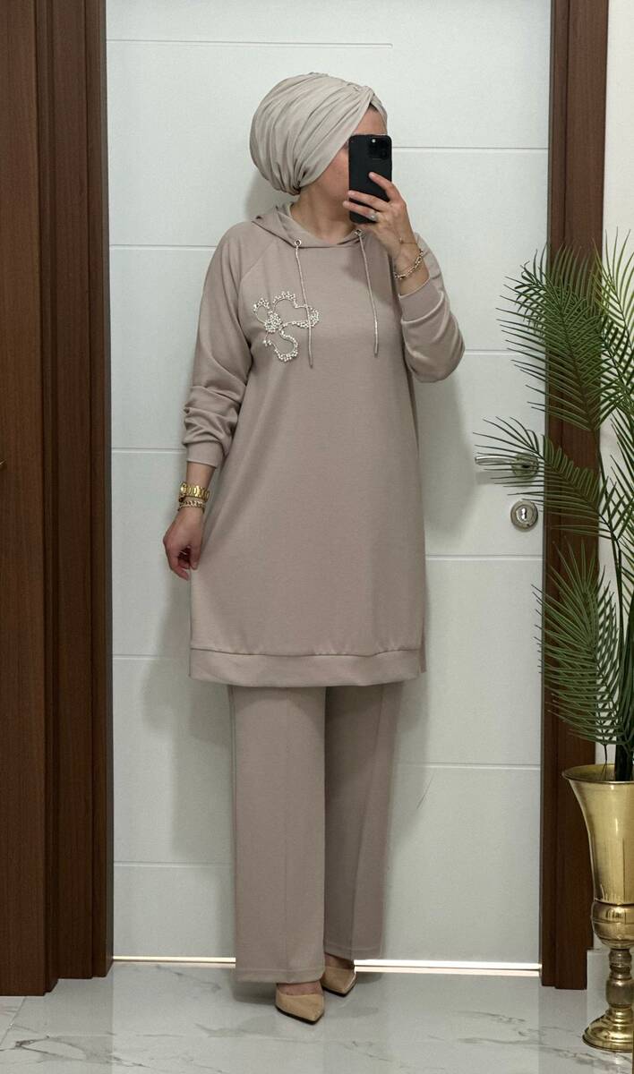 6666 K 150 BEJ ÇİÇEK TAŞLI OYSHO TAKIM 