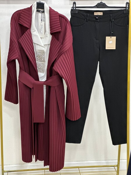 MASAL ABİYEM - 7850 K 300 BORDO MY312 PLİSELİ KAP