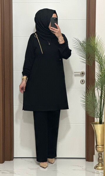 MASAL ABİYEM - 9999 K 125 SİYAH FERMUARLI OYSHO TAKIM 